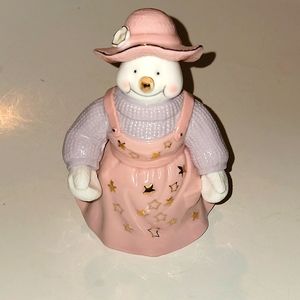 PINK CERAMIC SNOW LADY FIGURINE